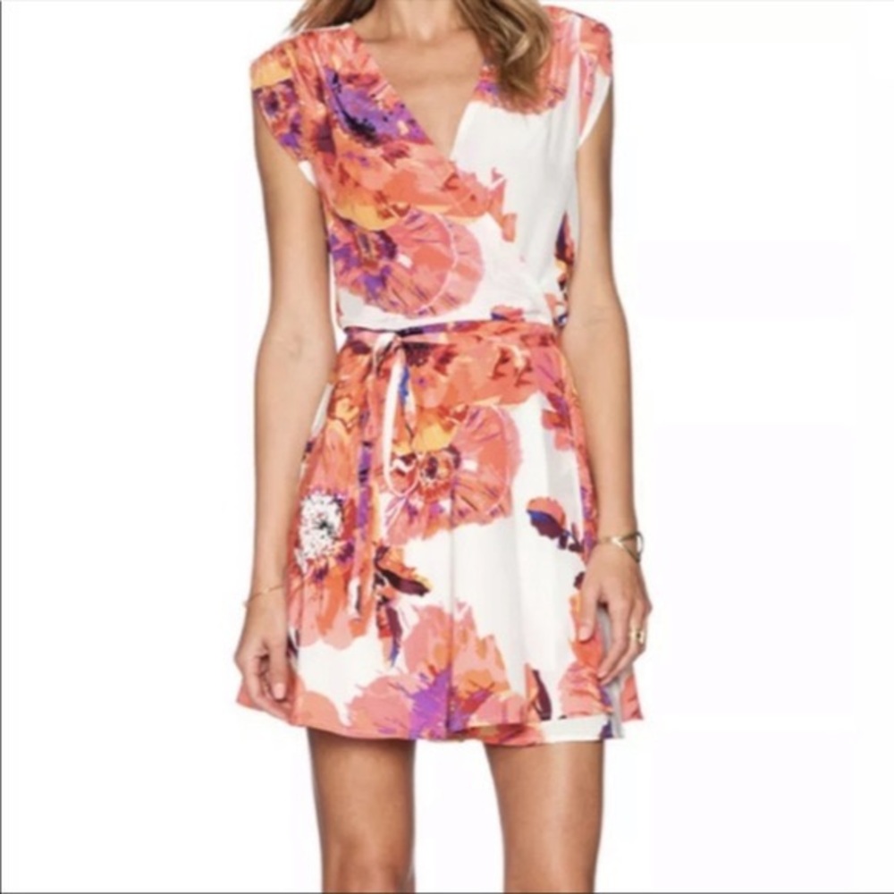 Yumi Kim Floral 100% Silk Wrap Dress Sz M